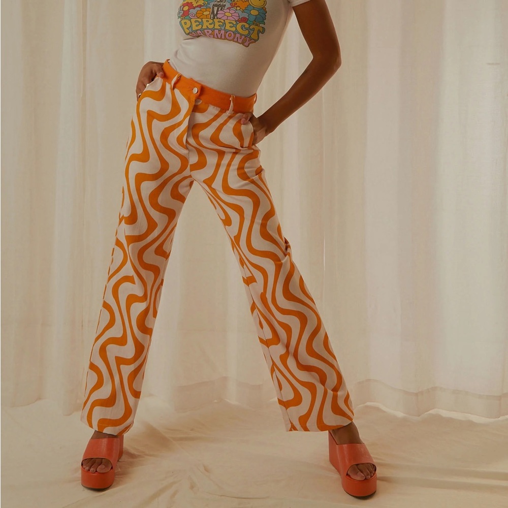 Orange Wave Pant